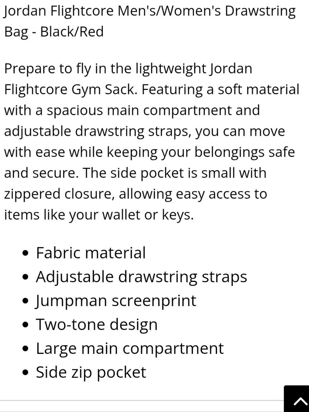 Jordan Flightcore Drawstring Bag - Picture 4 of 6